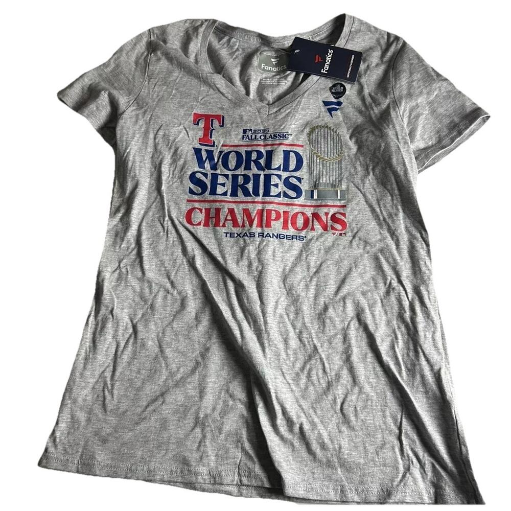 Texas Rangers World Series Champions Locker Room T-shirt Women's Medium NEW